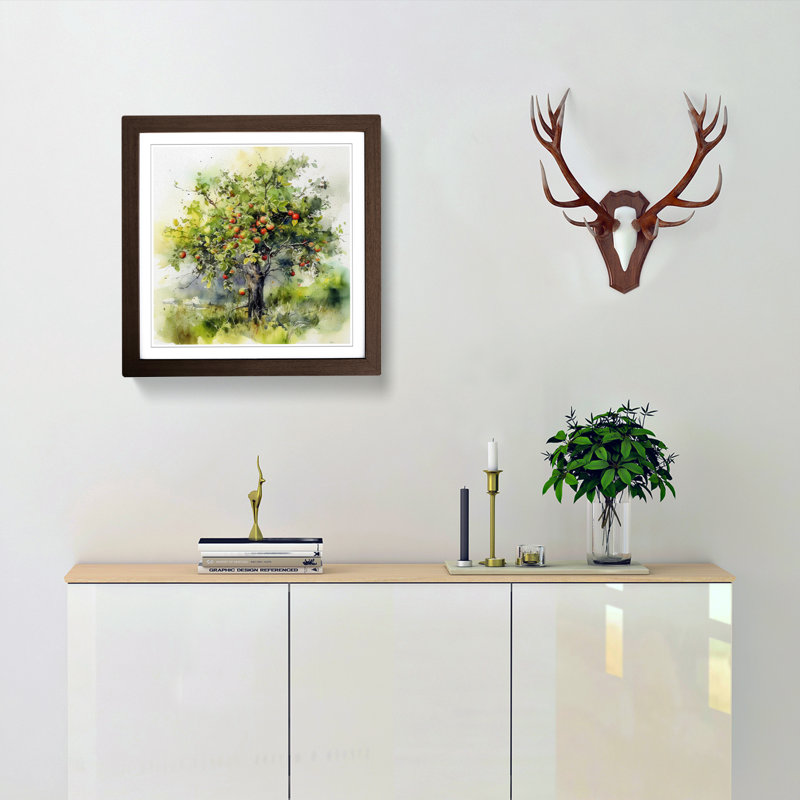 Single Picture Frame Print on Wood, Walnut