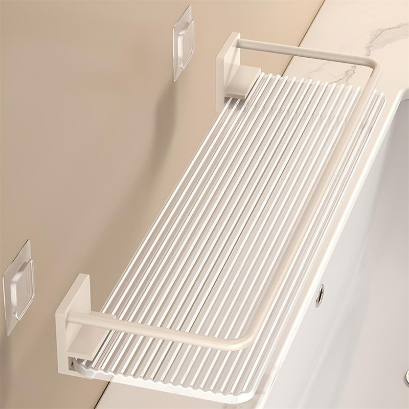 Cream White Bathroom Wall Shelf, 3.93" H x 23.62" W x 1.57" D