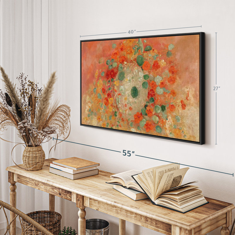 «Nasturtiums 1905, reproduction sur toile», H 27 po x l 40 po