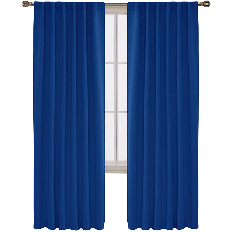 Cherlin Room Darkening Curtain Pair, 52" W x 84" L, Royal Blue
