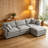 3-Seater Comfy Cloud Couches With Movable Ottoman-126353266