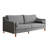 Modern 3-Seat Sofa, Grey Linen Upholstery, 77.2 x 32.3 x 36.6 inches | 100% Hornbeam Frame & Wooden Legs, Seat Height: 16.9 inches, Seat Depth: 21.7 inches | Stylish & Comfortable for Living Room, Durable Design