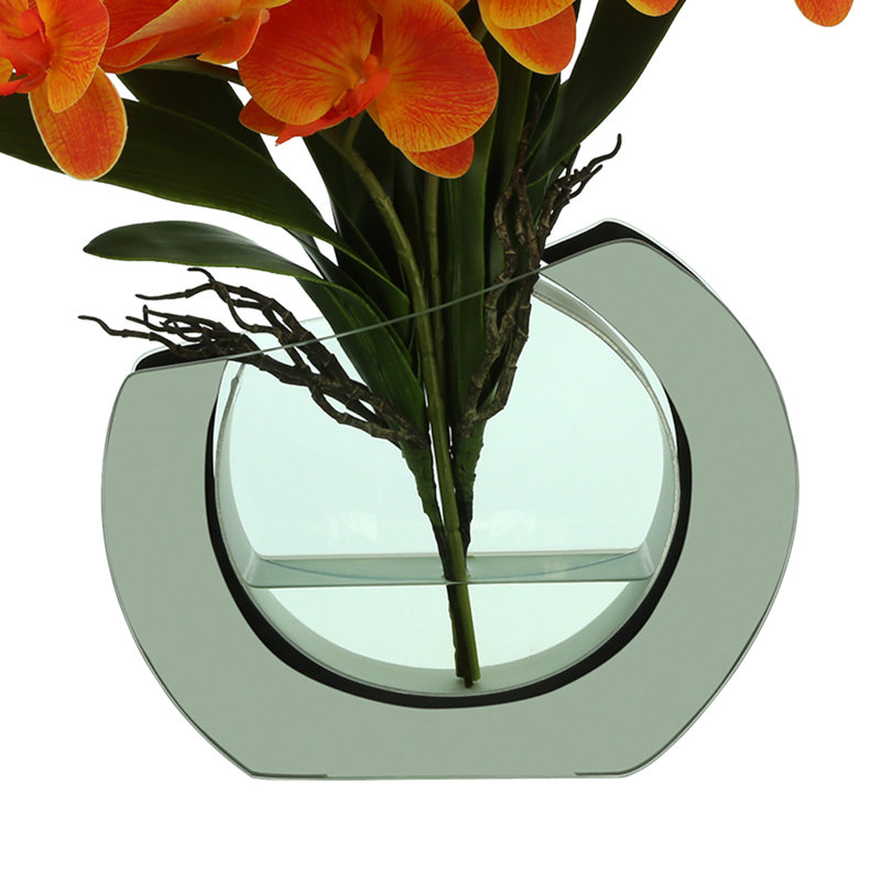 Orchid Floral Arrangement in Vase, Orange