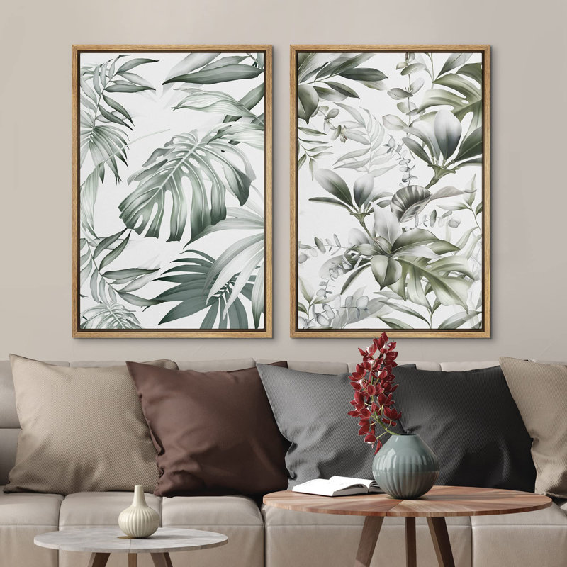 «Mid-Century 1960s Chic Polygon», 2 pièces, Naturel, H 24 po x l 16 po