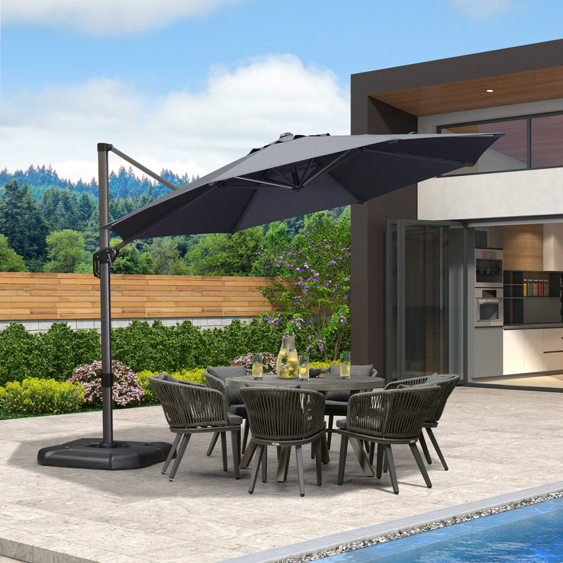 Cantilever Parasol, Beige, 274.3cm H x 335.3cm W x 335.3cm D
