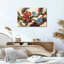 «Swirling Terracotta Flower», art mural sur toile abstraite bleue-1773332059