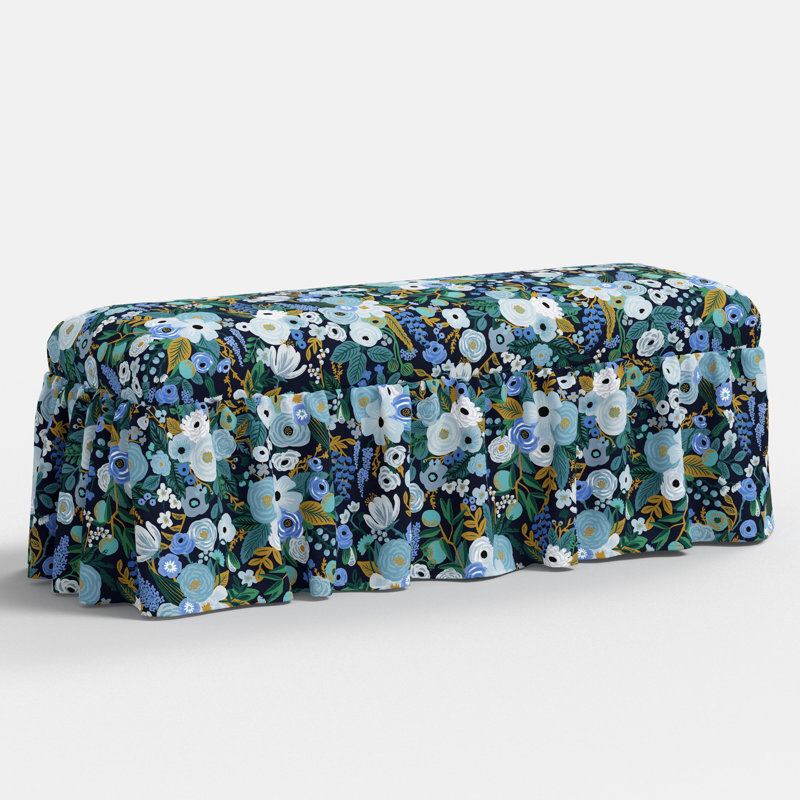 Surrey Dining Bench In Garden Party Blue, Blue Flower
