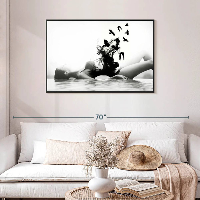 Femme libre, Cadre flottant noir, 43 po x 29 po