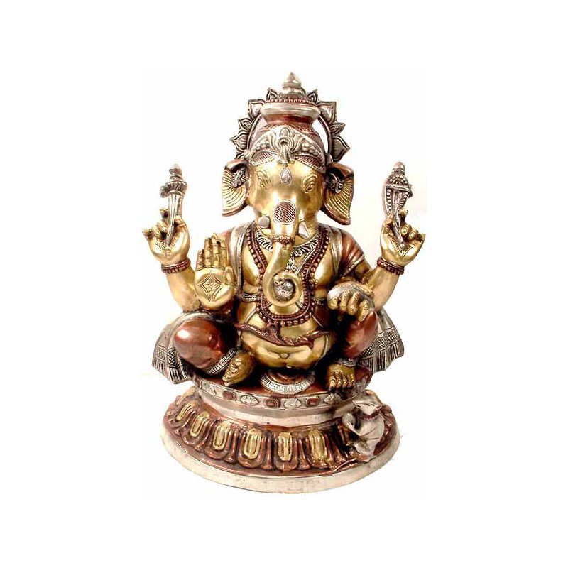 Ganesha sur piédestal de lotus inversé