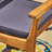 2Pcs Dining Chair - Elegant Design, Wood, Dark Grey Cushion For Patio Curve And Straight Edge