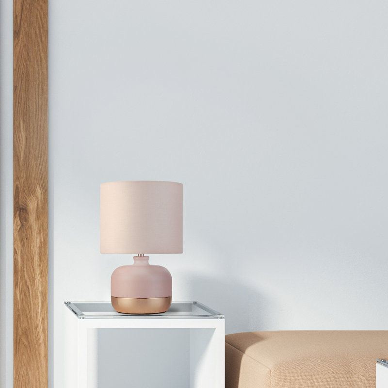 Meola Metal Table Lamp, Pink/Copper, Pink