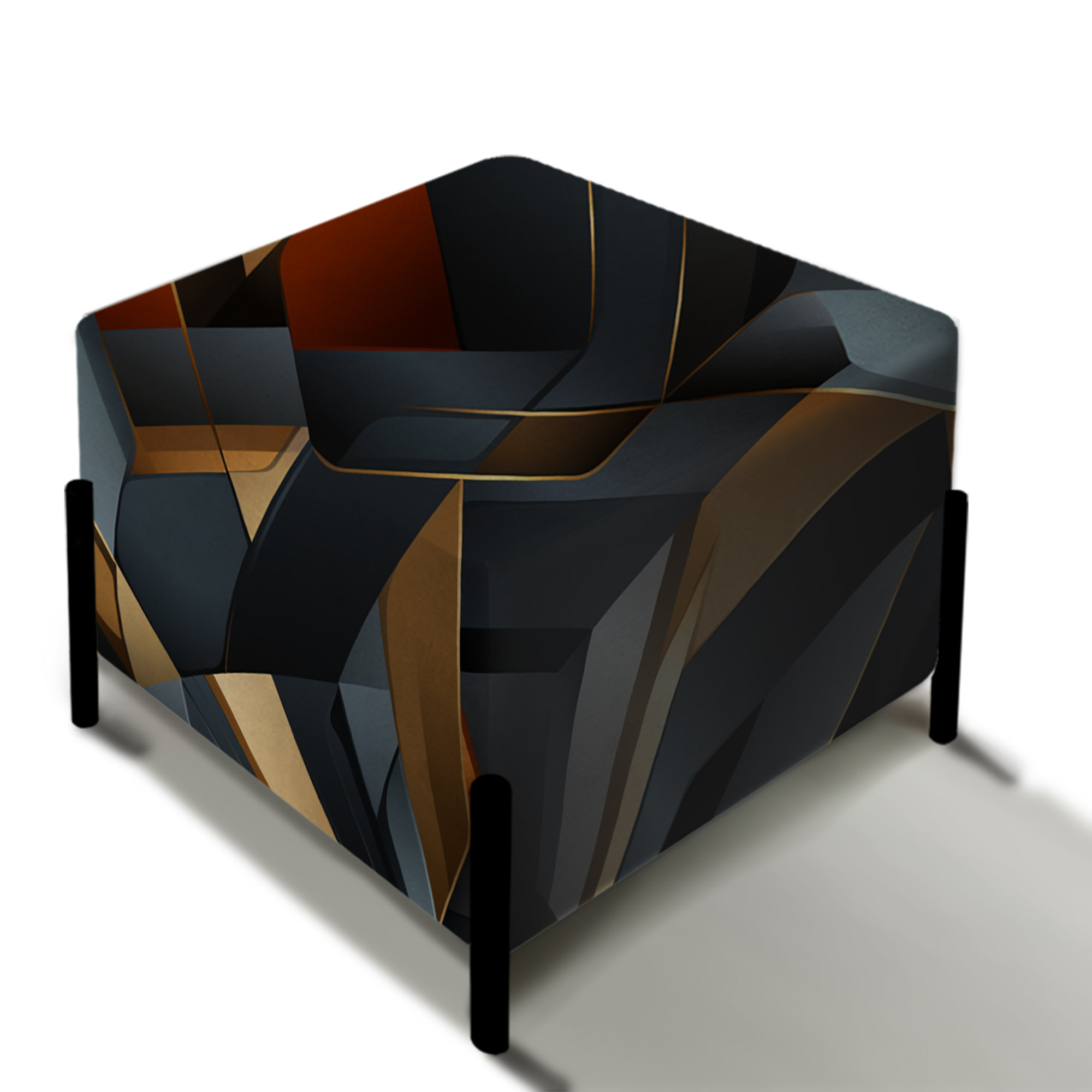 Design Art Black Structured Chic Geometric Melody - Geometric Square ...