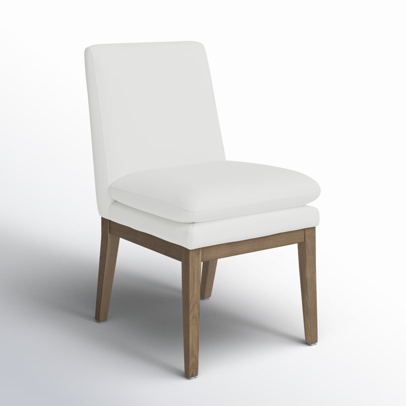 Bethea Upholstered Dining Chair, Tweed Prestige Pearl/Oak