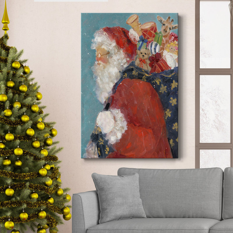 Santa's Ready - reproduction sur toile tendue, H 60 po x l 40 po x P 1 po