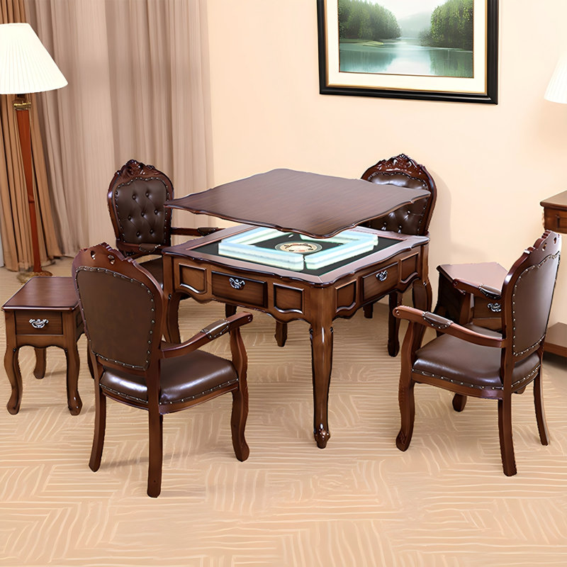 Solid Wood Two-in-one Mahjong Machine with Mahjong Table and Dining Table Function for Chinese Rules