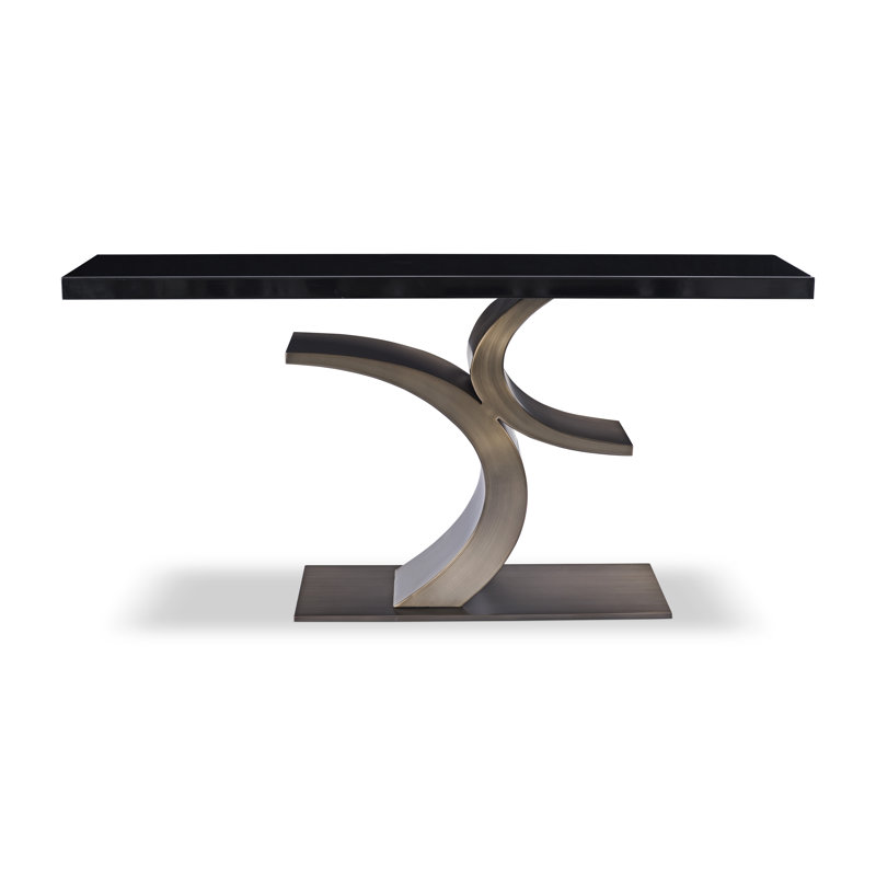 Bergamot 60'' Console Table, Antique Brushed Bronze
