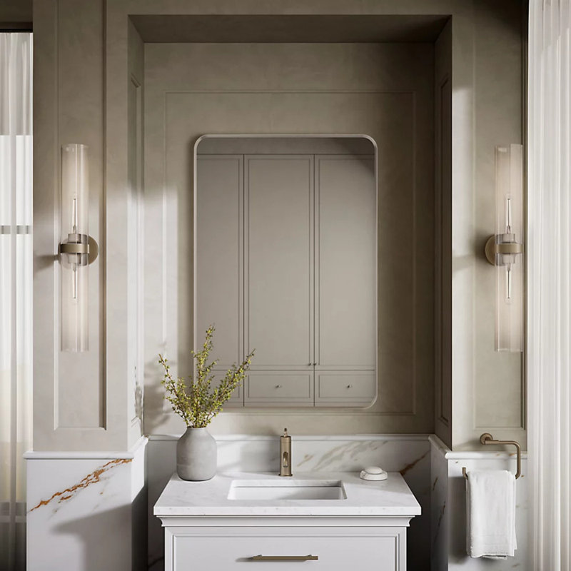 Luminaire de meuble-lavabo d'intérieur 2 lumières Purist ™, homologué UL, H 29,3125 po x l 4,75 po x P 6,875 po