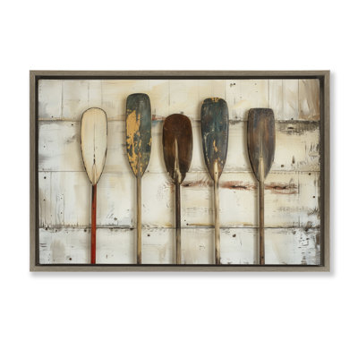  Toile flottante encadrée «Rustic Oar» par Arlington Prints