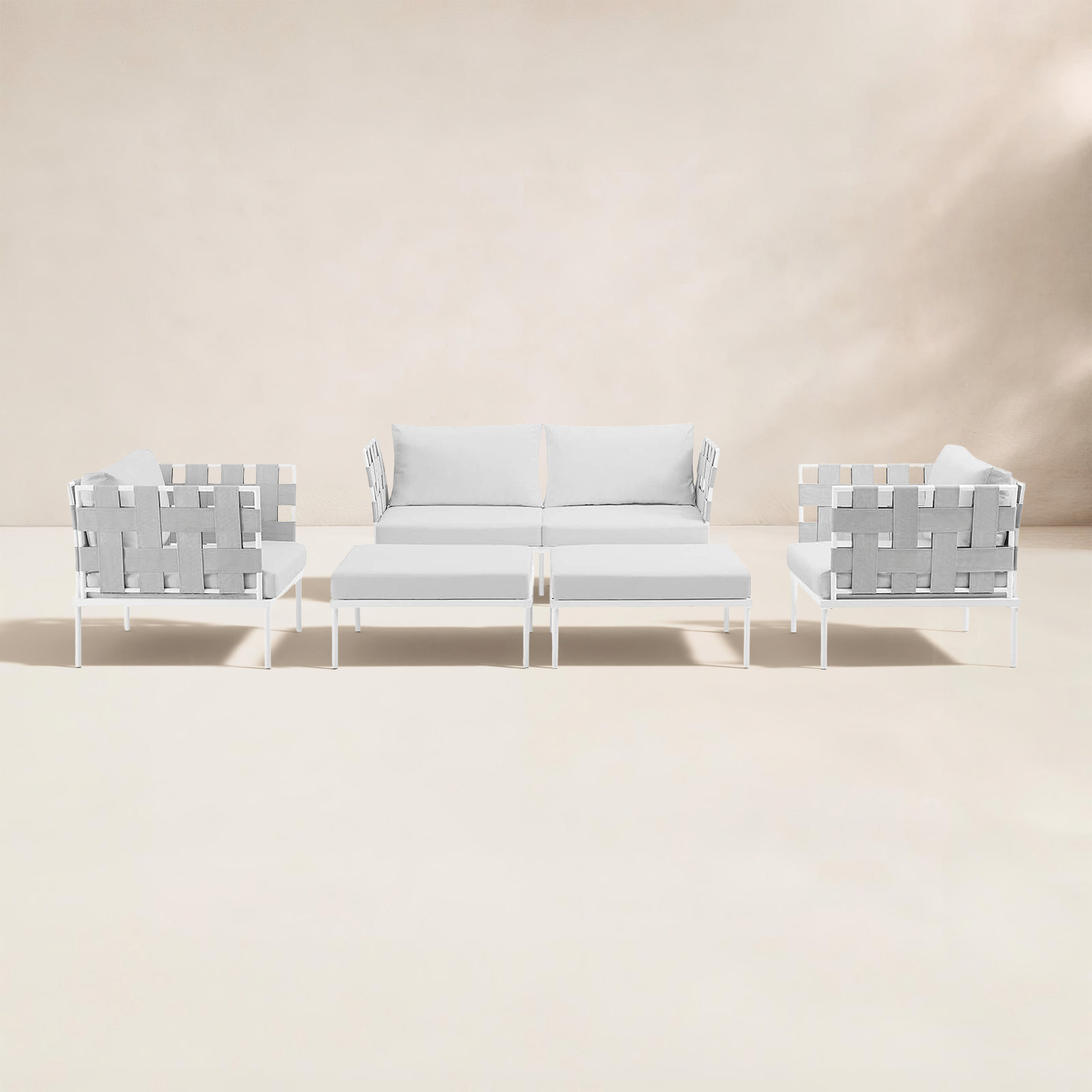 Harmony 5-Person Patio Seating Group, White