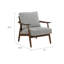 Chaise d'appoint Toni, polyester gris avec rembourrage en mousse, dossier brun foncé-119044033