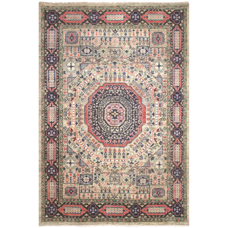 Tapis vert nouvel an unique 9 pi 9 po x 14 pi 1 po One-of-a-Kind
