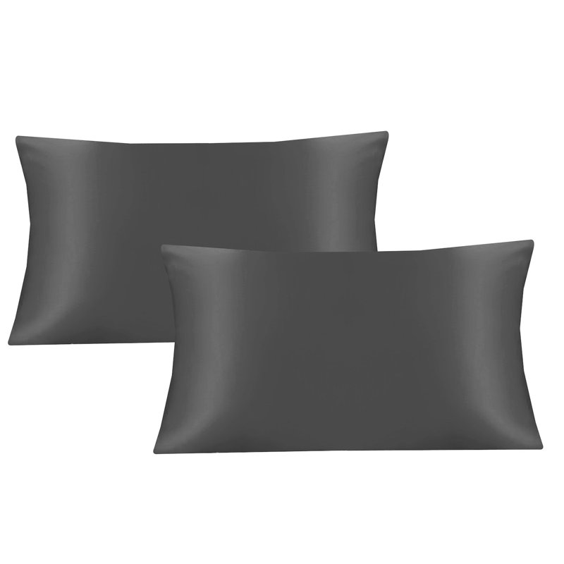 Aieshia 100% Satin Envelope Pillow Case, Grey