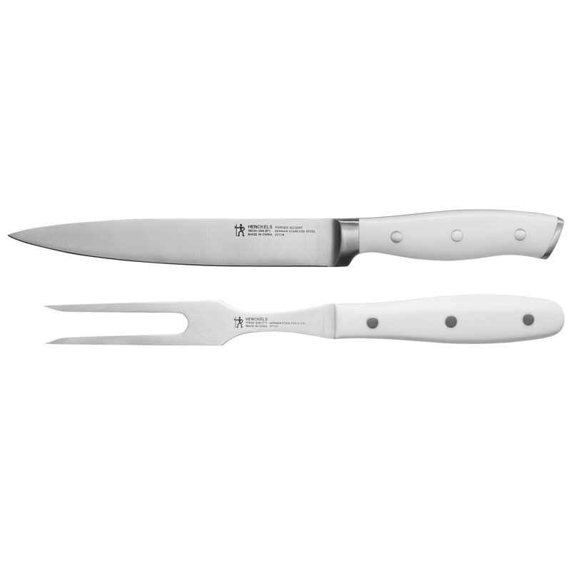 HENCKELS Forged Accent 2-Piece Carving Set, White
