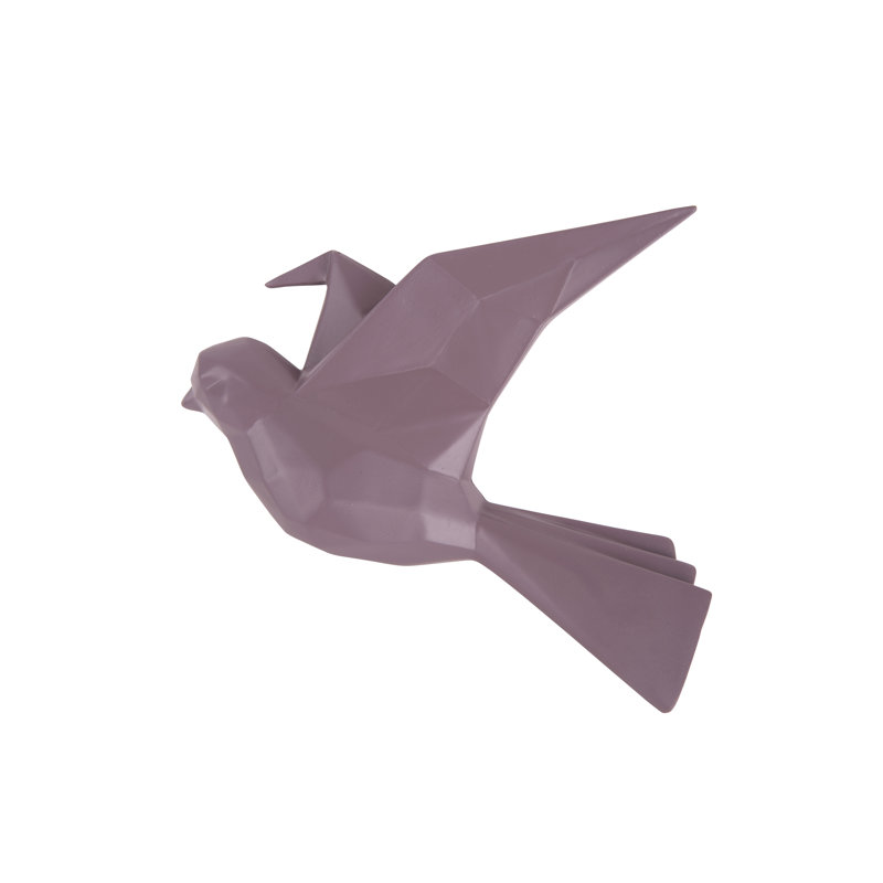 Origami Bird Wall Décor, Dark Purple, 15.7cm H x 19cm W x 3.5cm D