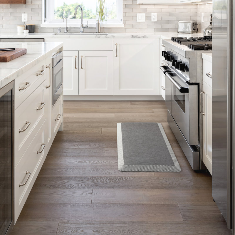 Martha Stewart Mira Modern Heathered Anti-Fatigue Air-Infused Kitchen Mat, Gray, Rectangle 1' 8" x 3'3"