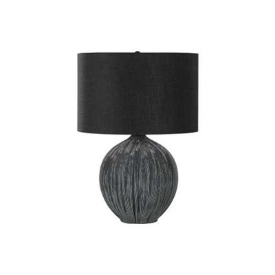 Éclairage, lampe de table, céramique noire, abat-jour noir, contemporain