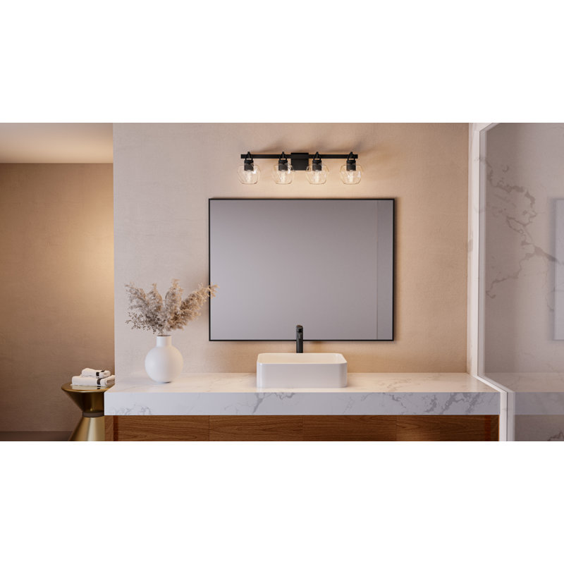 Celina 4-Light Bronze Bath Light, Matte Black