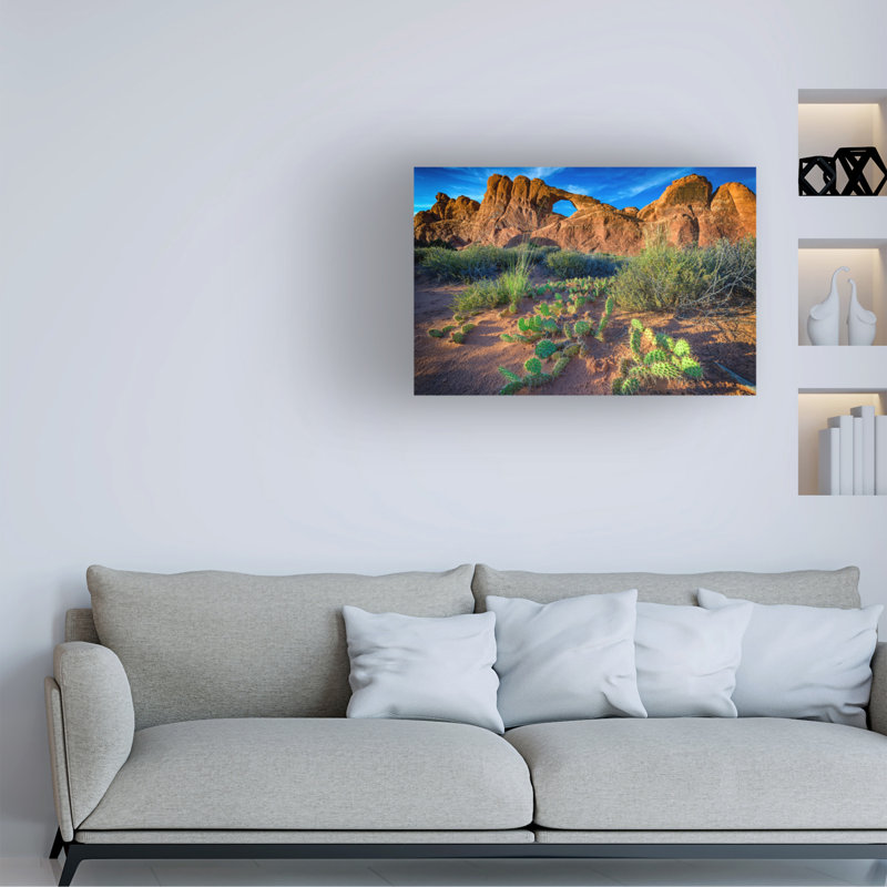 Art mural sur toile tendue - Art mural Rick Berk «Skyline Arch at Sunset» pour le salon, la chambre à coucher ou le bureau - 22 x 32