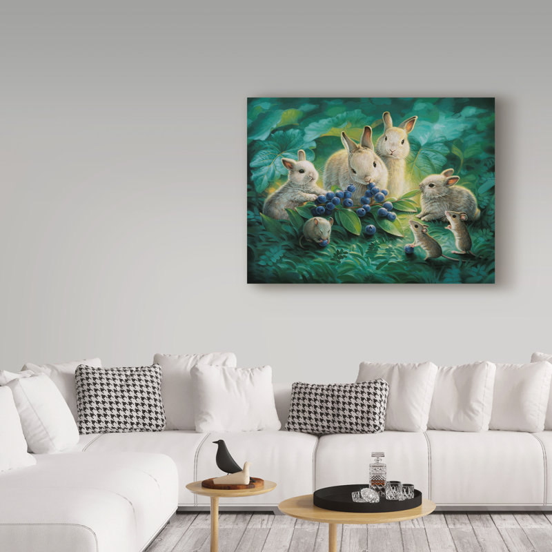Impression sur toile tendue, "Blueberry lunch" par Hilkiah, H 14 po x l 19 po x P 2 po