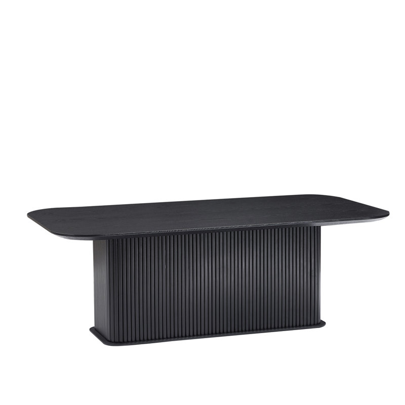 Coffee Table Oak Wood Surface And Metel Feet, Black