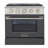 KUCHT Professional 30 in. 4.2 cu. ft. Natural Gas Range with Sealed Burners and Convection Oven in Stainless Steel with Cement Gray Oven Door-94094662-50147958