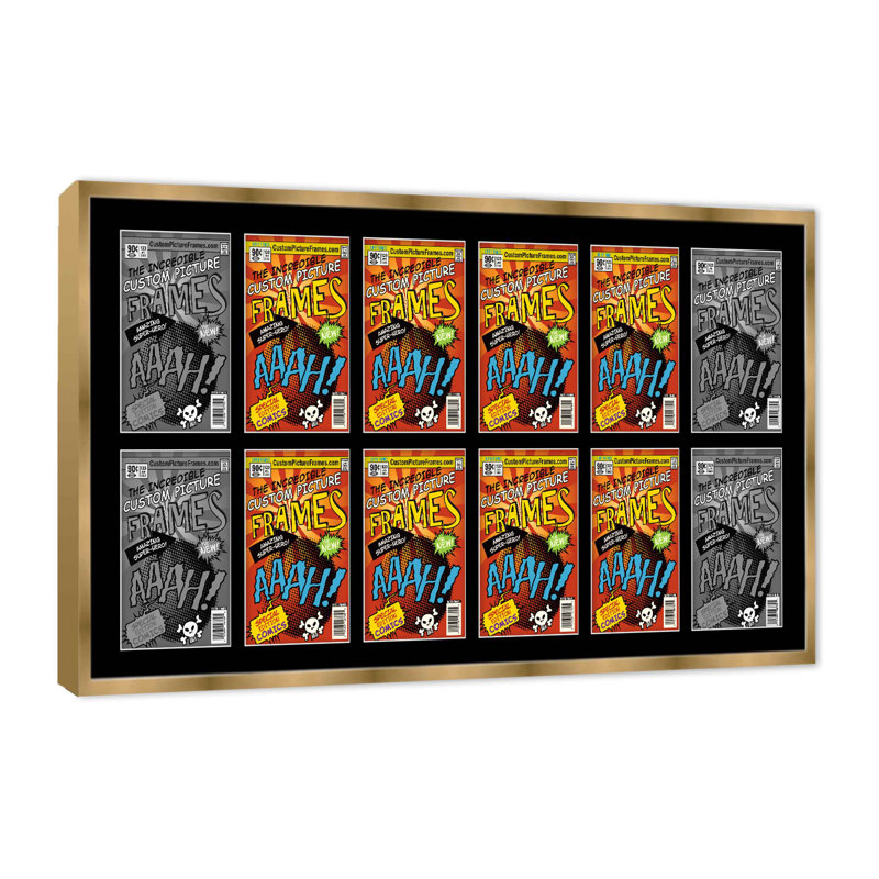 Wood Picture Frame with Mat, Black/Gold, 6.875" x 10.5"