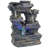 Vivo Five Stream Rustic Gray Polyresin Tabletop Fountain with Color LEDs