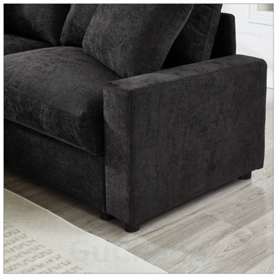 Modular Sectional Sofa, L-Shaped Couch Set for Living Room with Movable Ottoman, 3 Storages, and DIY Combination in Polyester Fabric