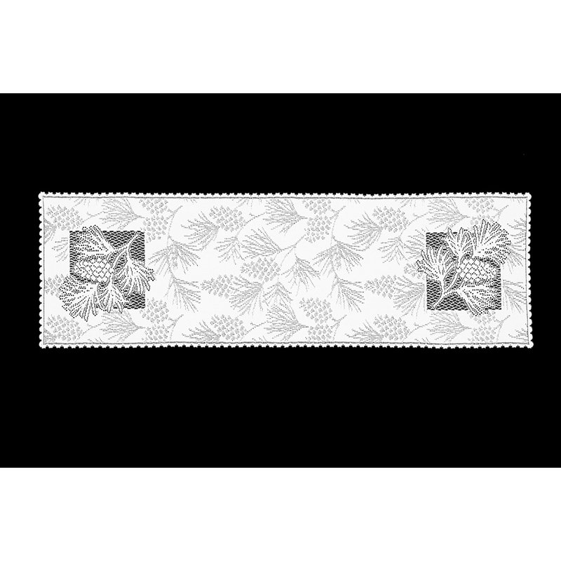 Chemin de table Champlain, l 45 po x L 14 po, Blanc
