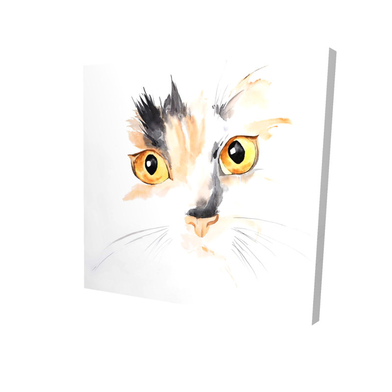 Visage de chat aquarelle - toile féline pour la décoration intérieure