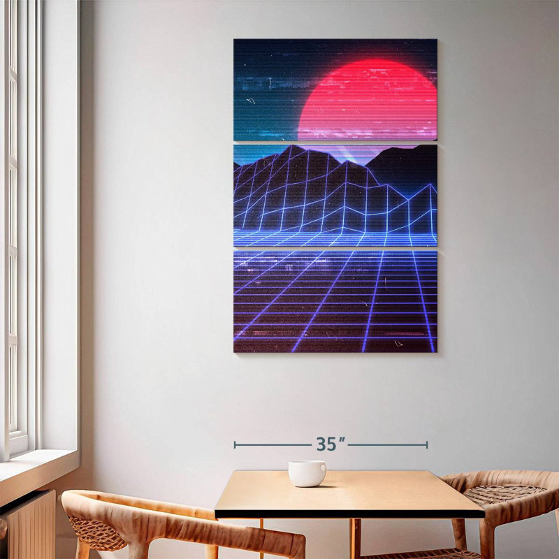 Paysage numérique Kelan Red Moon, H 65 po x l 42 po