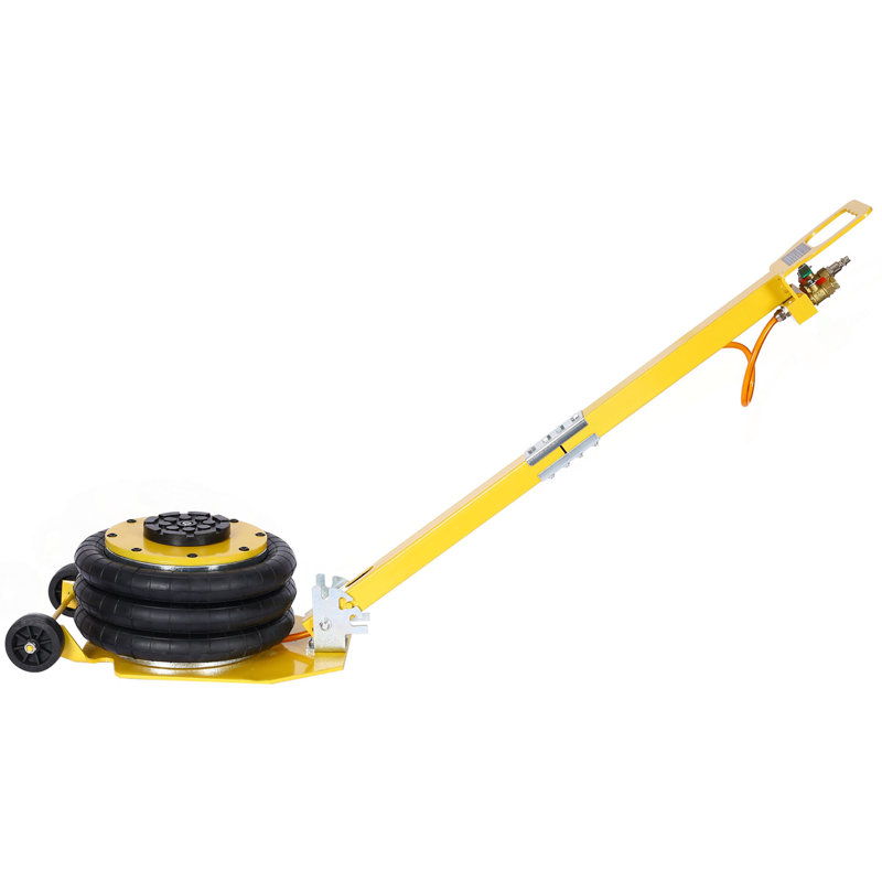 Cric gonflable 3T à 3 sacs, vérin pneumatique à 3 sacs, capacité de levage de 16 en 6 600 lb, terrain facile à replier, Jaune