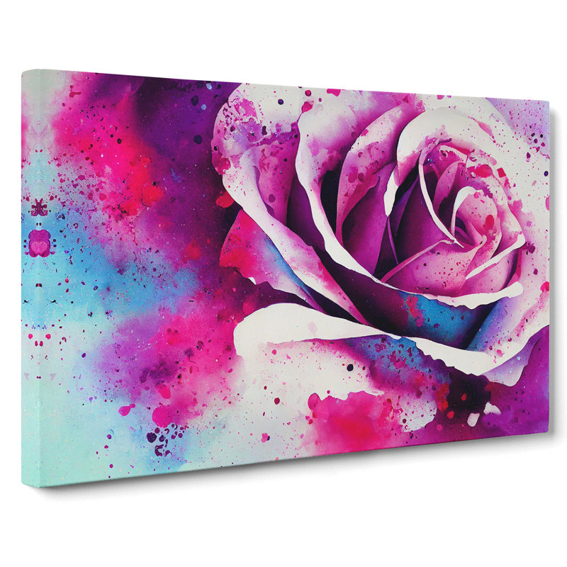 Rose Flower Splash Vol.2 Abstract - Wrapped Canvas, 35cm H x 50cm W x 3cm D