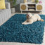 Tapis bleu clair en cuir noué à la main Godsey-803657312