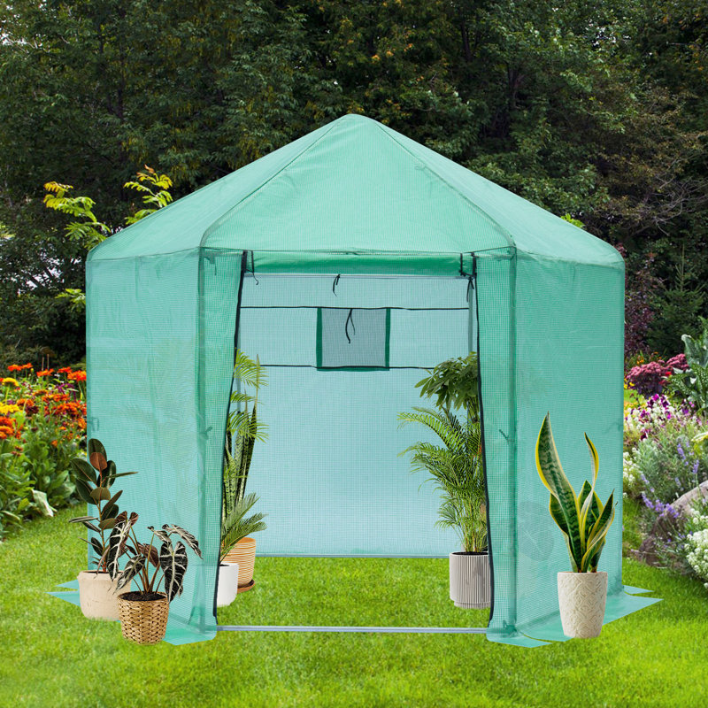Walk-In Greenhouse Hexagonal Upgrade Reinforced Frame