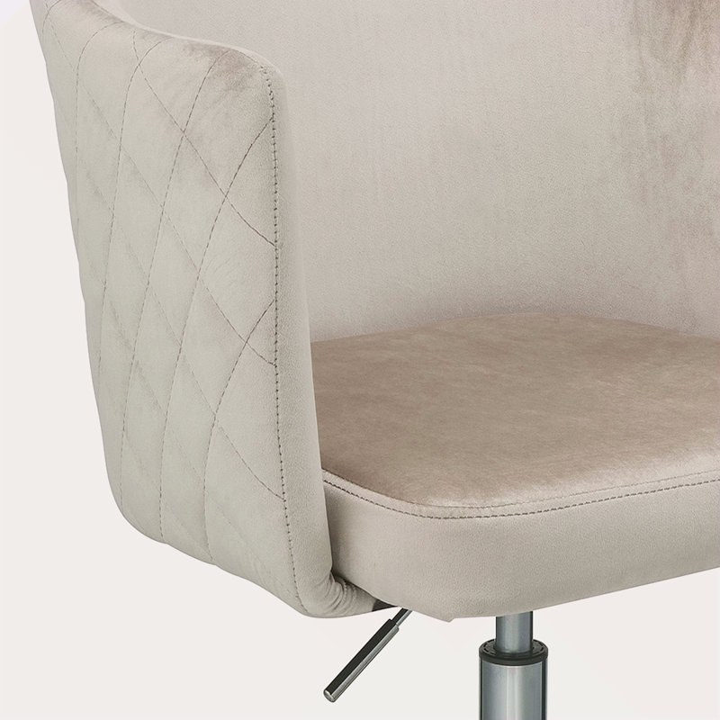 Chaise de bureau pivotante champagne et chrome