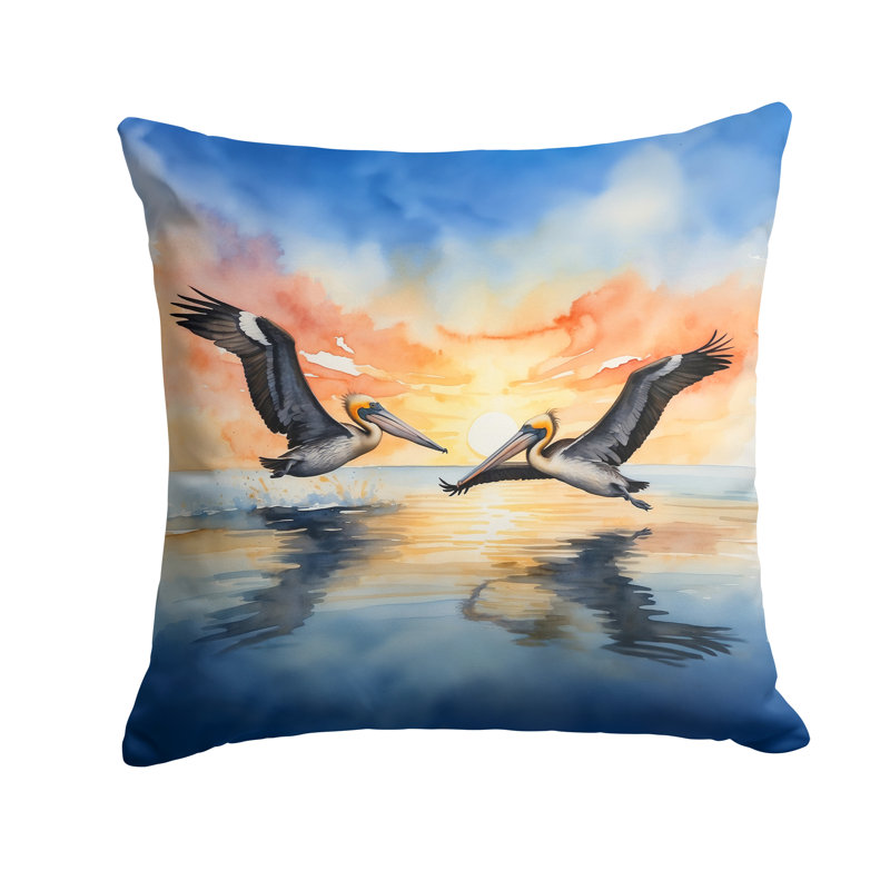 Pelicans Flying Throw Pillow, Square 14"