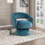 Fauteuil rembourré en velours avec base ronde-1987203450