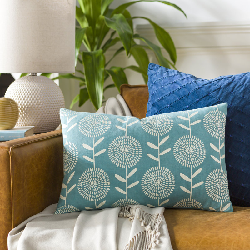 Lachen Pillow Cover & Insert E Lumbar Polyester, Teal/Cream