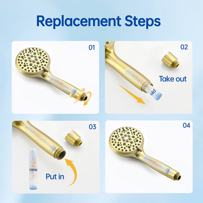 Ensemble de 2 filtres de douche à main pour remplacement d'élément filtrant de douche à main 4368, 3242, 3243, 3244 de Sumerain, pour éliminer le chlore et les substances nocives